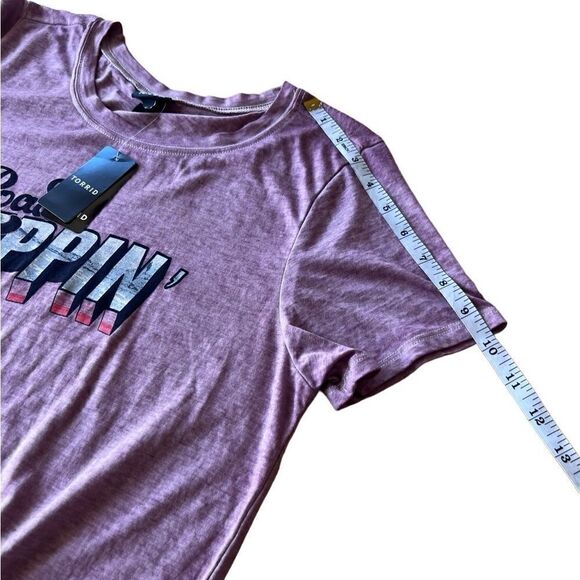 Torrid Road Trippin' Mauve Pink Tie Front Tee size 00 (M/L) - Picture 16 of 16